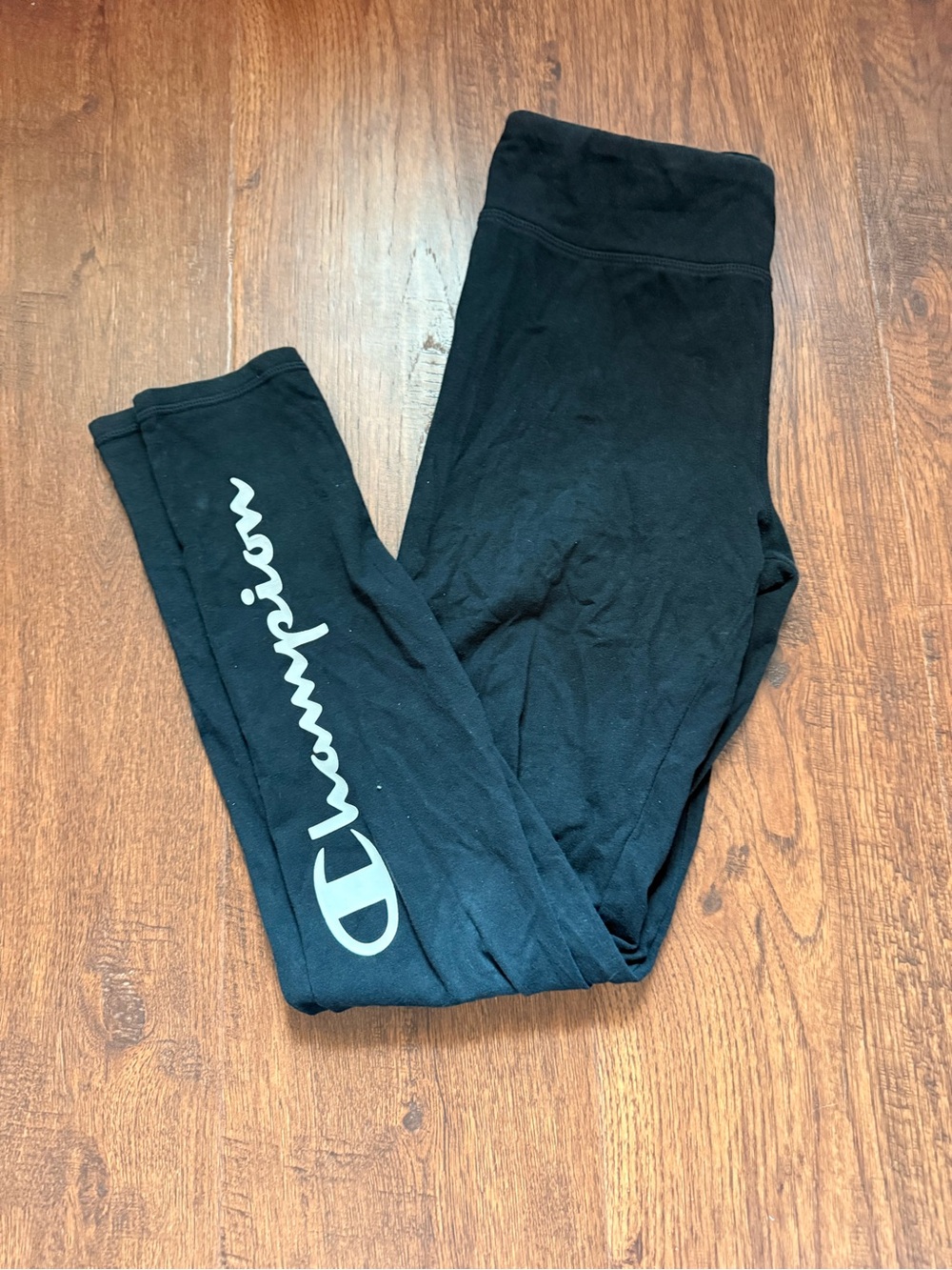 Champion Black Leggings Side Logo Women’s Size L